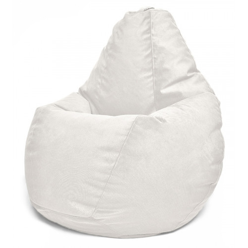 Fotoliu BeanBag din velur Maserrati, marimea "L" culoarea alba