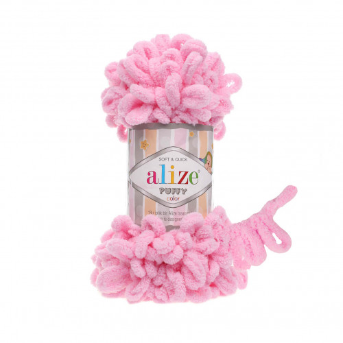 Alize Puffy 185 Розовый — нежная пряжа для уютных вещей