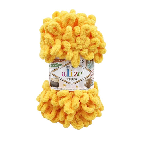 Alize Puffy 216 Galben — fir vesel pentru proiecte pline de culoare