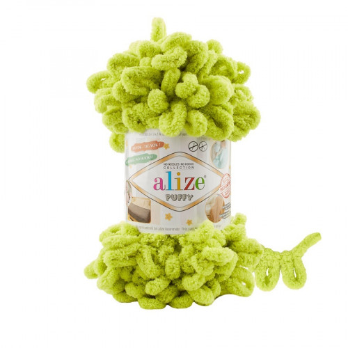 Alize Puffy 471 Лайм — яркая пряжа для креативных идей