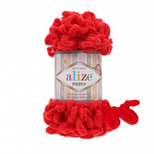 Пряжа Alize Puffy 55 Красный – яркие идеи для ваших рукоделий