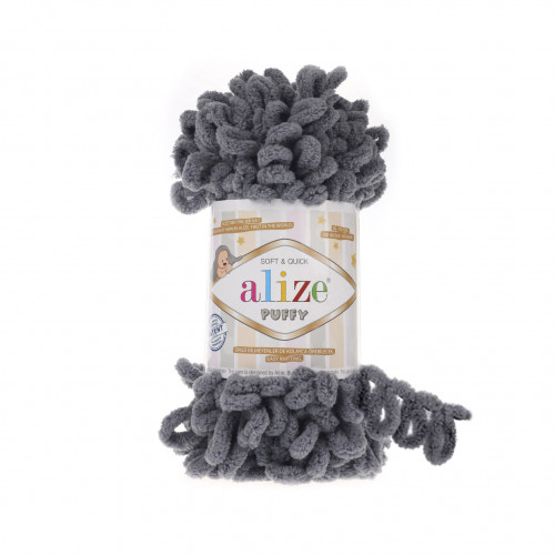 Alize Puffy 87 Угольно-серый – стильная и практичная пряжа для ваших идей