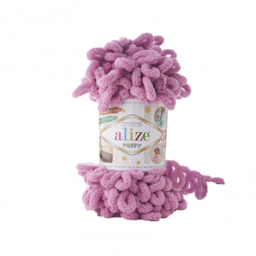 Пряжа Alize Puffy 98 Сиренево-розовый — для нежных детских проектов и игрушек