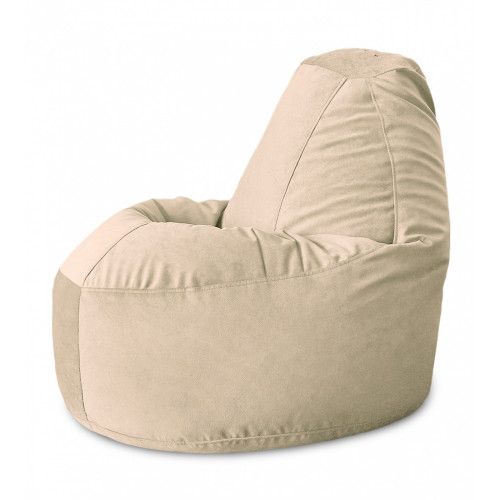 Fotoliu Bean Bag Lux din velur, culoare capucino