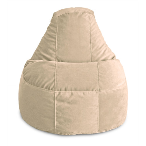 Fotoliu Bean Bag Lux din velur, culoare capucino