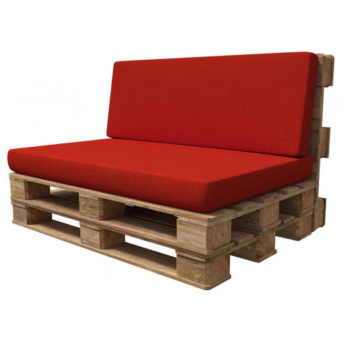 Красные подушки для мебели из поддонов – яркость и комфорт от BeanBag.md  