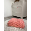 Плед ручной работы из пряжи Alize Puffy, персиковый, 100x120 см