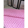 Плед ручной работы из пряжи Alize Puffy, розовый, 100x120 см